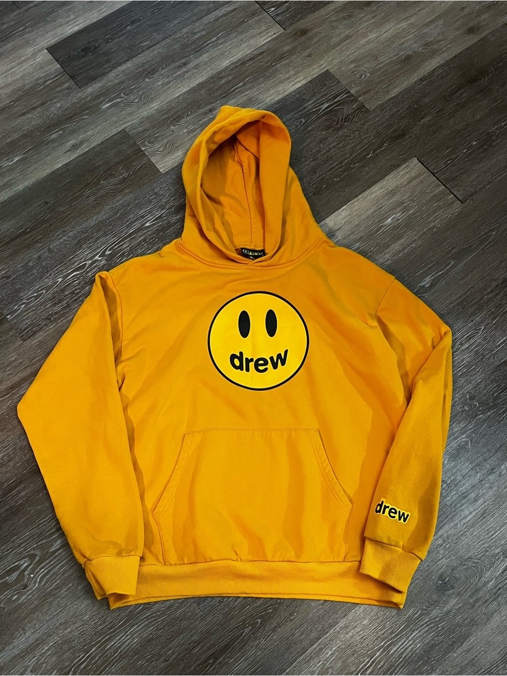 Justin Bieber Streetwear Drew House Mascot Hoodie Yellow Size Large - Picture 6 of 13